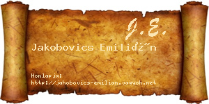 Jakobovics Emilián névjegykártya